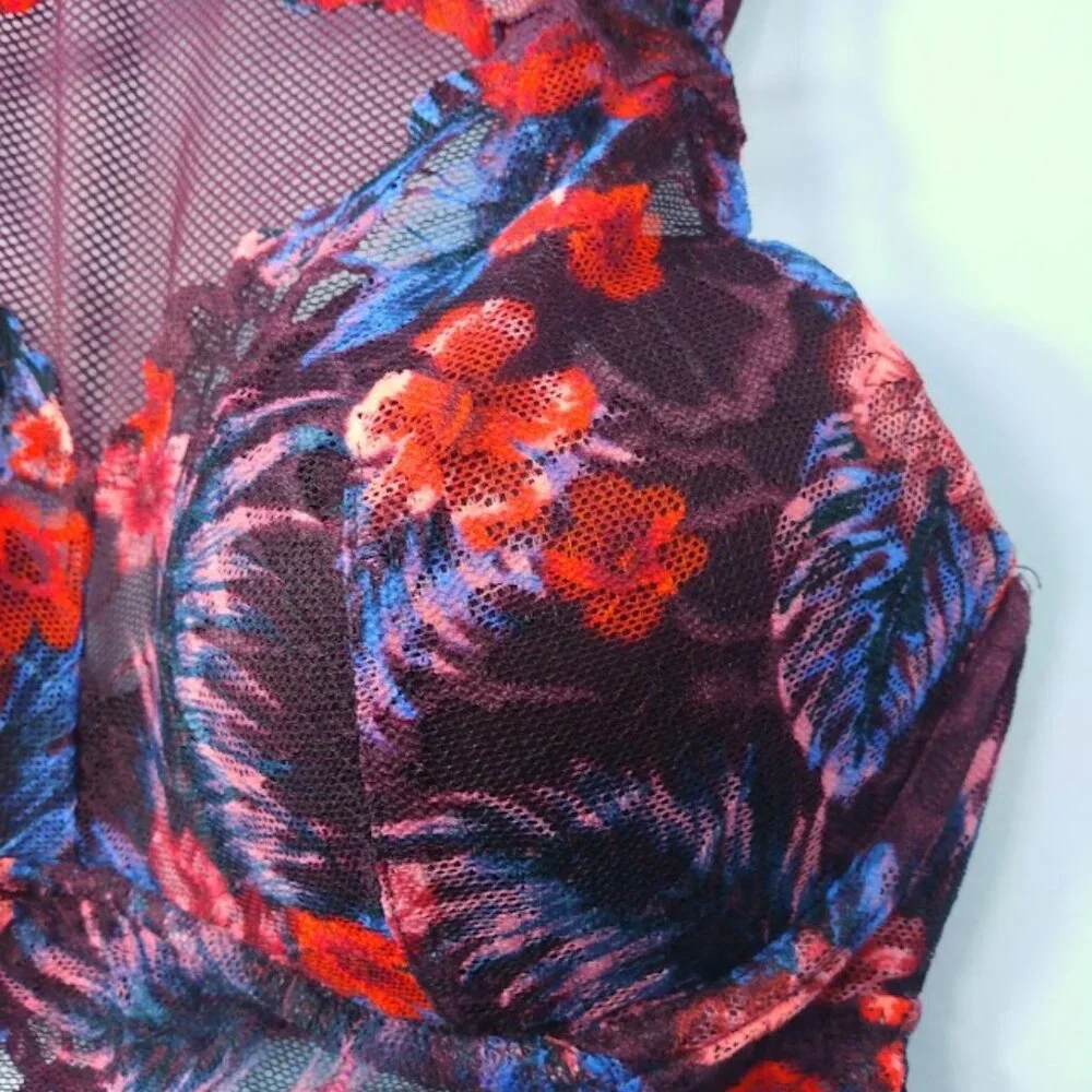 PINK Victoria's Secret Tropical Lace Bralette - Red, Purple, Blue, Pink - Picture 4 of 7